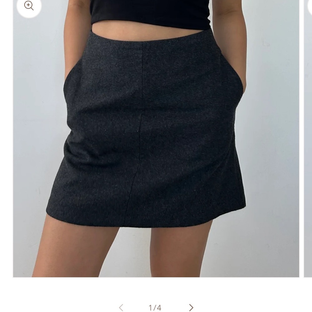 Aritzia Wilfred Heather Charcoal Essonne Wool Skirt - size 0